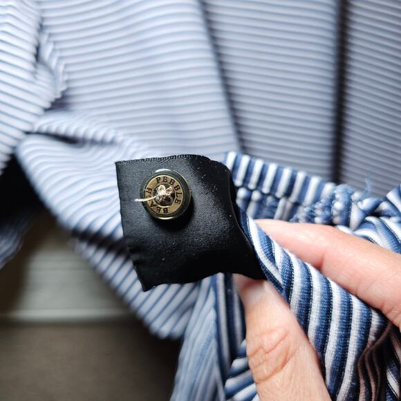 Pebble Beach Performance Golf Golfing Striped Blue White Polo Shirt Mens XL EUC - Picture 11 of 13